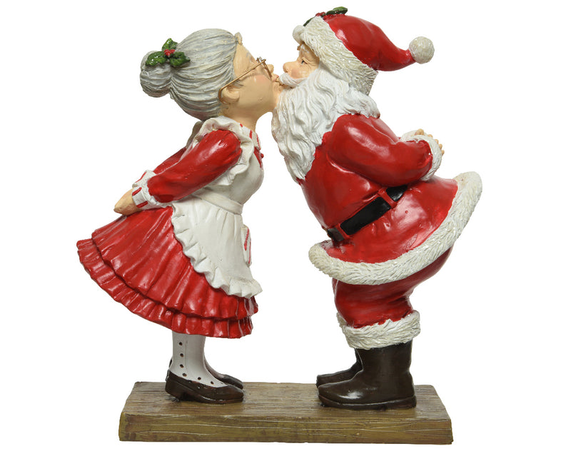 Santa and Mrs Claus Polyresin Christmas Figure 18.5 cm