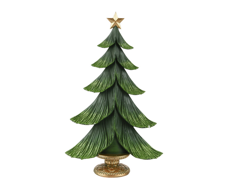Christmas Decoration Tree Polyresin Green 34cm