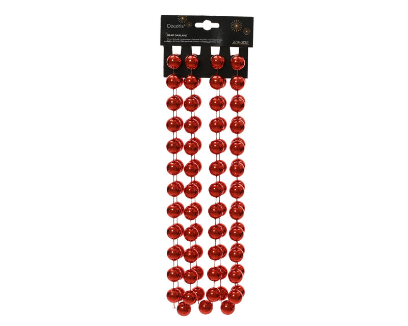 Christmas Decorative Bead Garland Red 2.7m