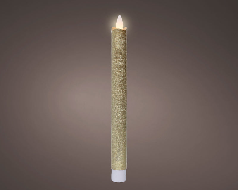 Christmas Dinner Candle Rustic Gold Battery Operated 2.1cm x 24cm