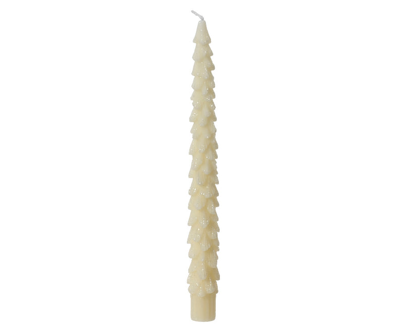Christmas Dinner candle Tree Shape White 2.1cm x 25cm (2 Pack)