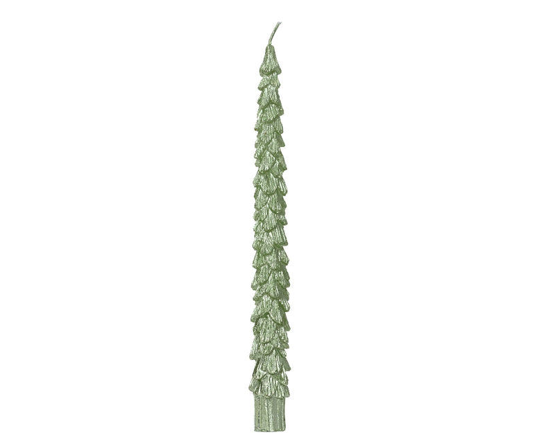 Christmas Dinner candle Tree Shape White Mint 2.1cm x 25cm (2 Pack)