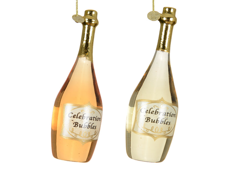 Christmas Hanging Decoration Champagne Bottle With Liquid (4.5cm x 14cm)