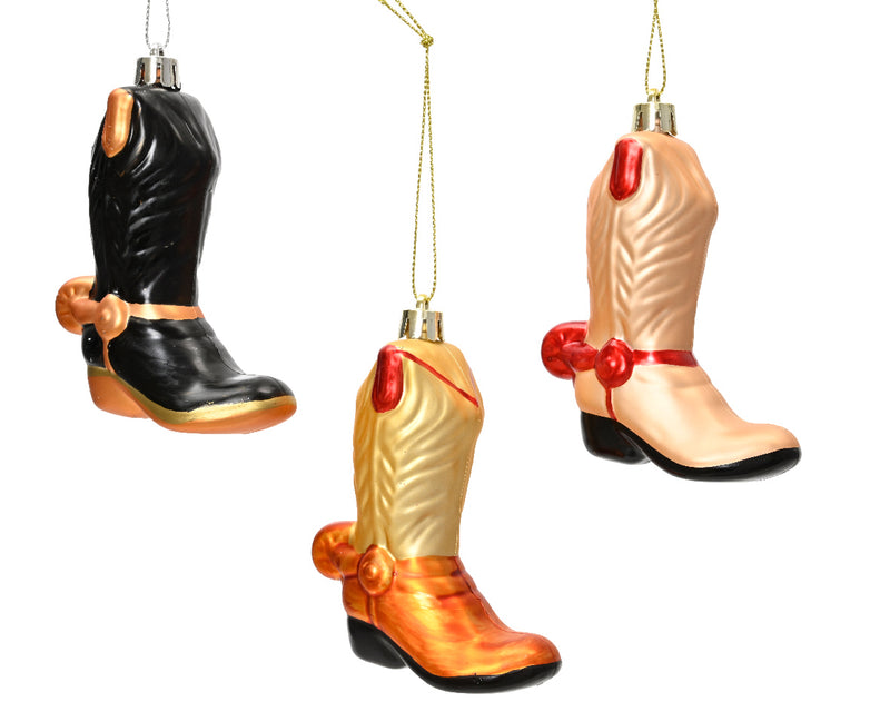 Christmas Hanging Decoration Cowboy Boots (7.5cm x 10cm)
