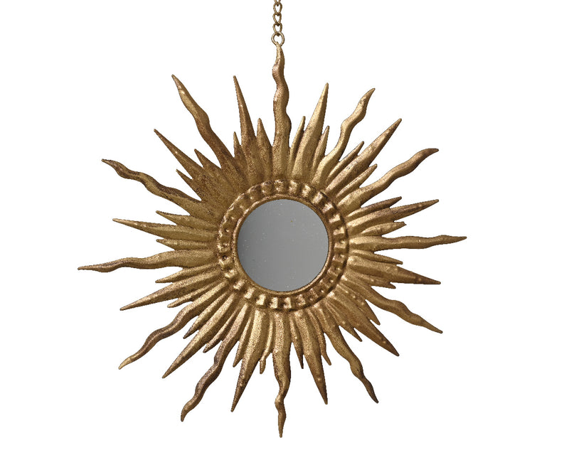 Christmas Hanging Decoration Sunflower Mirror Gold (18cm)