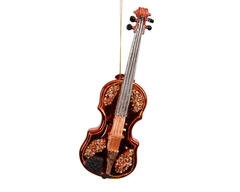 Christmas Hanging Decoration Violin Glass Finish (7cm x 20cm)