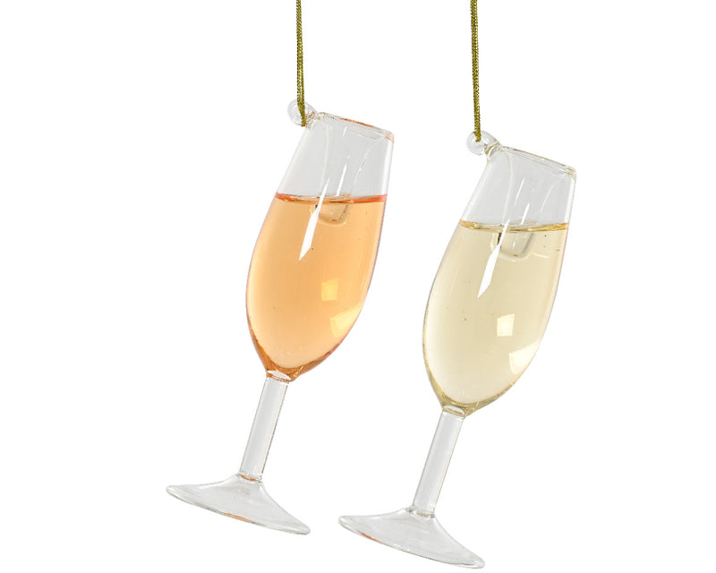 Christmas Hanging Decoration Wine Glass With Liquid (4cm x 12.2cm)