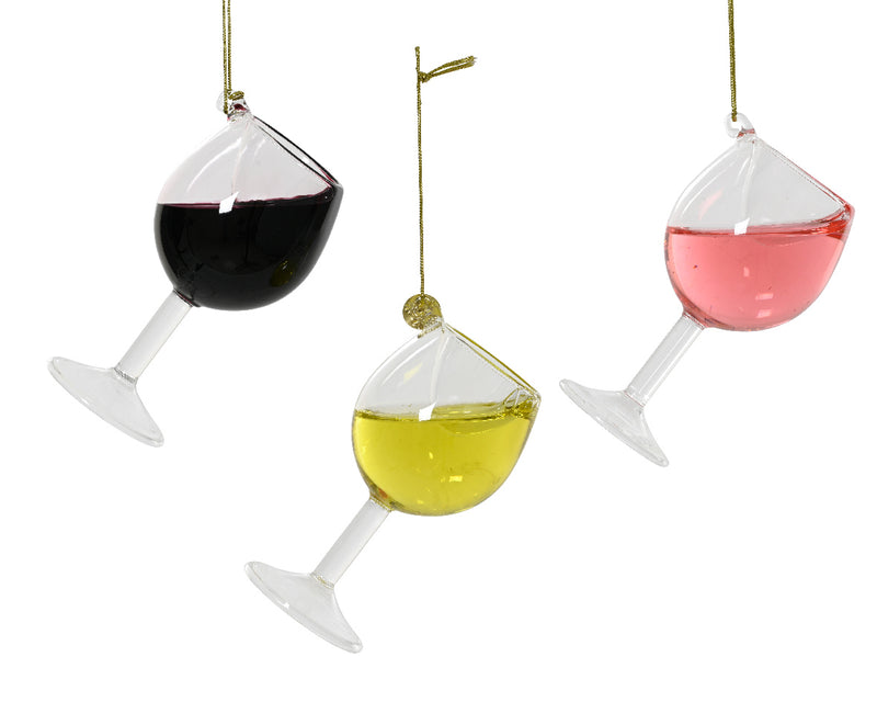 Christmas Hanging Decoration Wine Glass With Liquid (5.2 x 9.9cm)