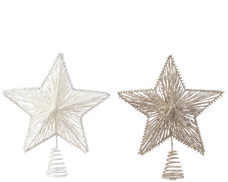 Christmas Iron Tree Topper Star Silver or Gold (25cm) Sold Individually