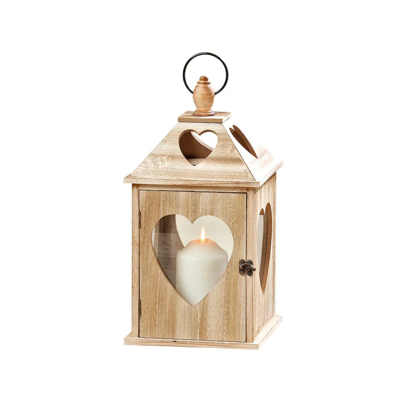 Christmas Lantern Wooden Heart Jules 24cm x 14cm Small