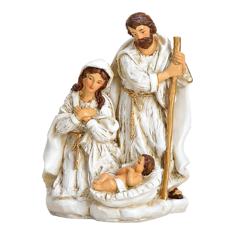 Christmas Nativity Scene Jesus, Mary & Joseph Antique White 10x14x7cm
