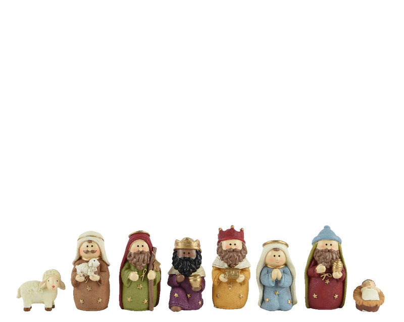 Christmas Nativity Set 8 Miniature Figures (5 x 3.5 x 9.5cm)