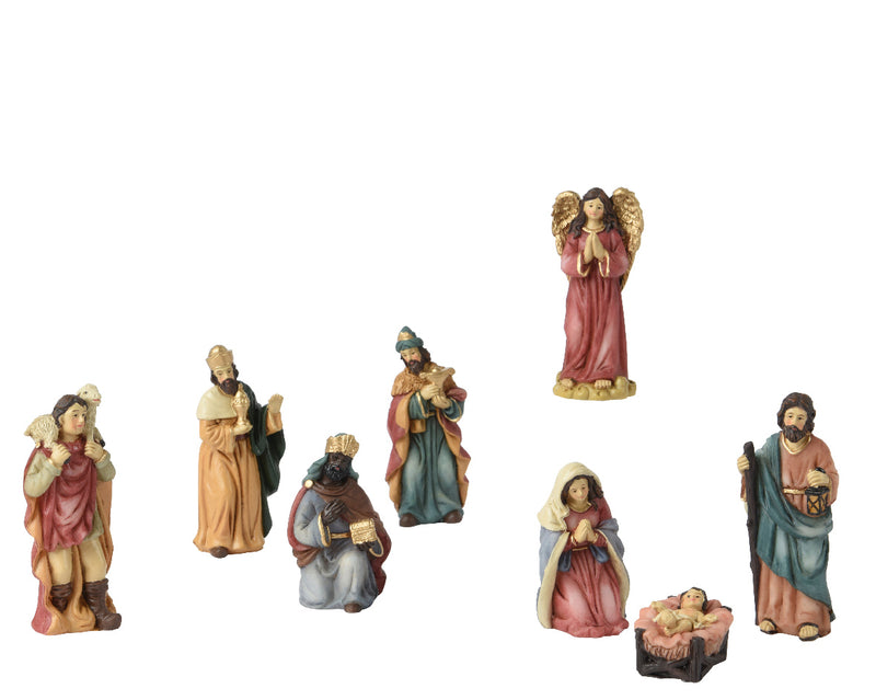 Christmas Nativity Set With 8 Figures (9cm)