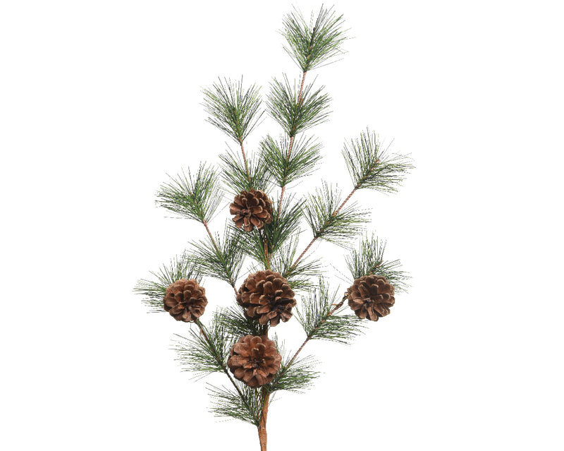 Christmas Pine Needle Branch with Pinecones (15 x 50cm)