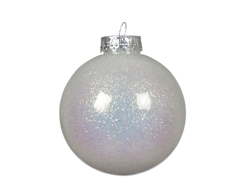 Christmas Shatterproof Bauble Iris Glitter Finish 8cm
