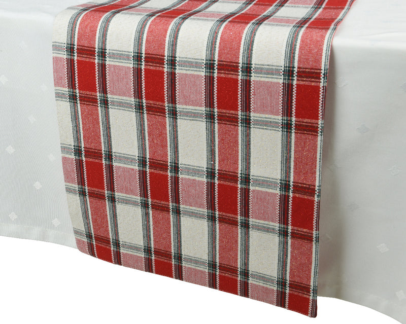 Christmas Table-runner Cotton Tartan Green-Red (150cm x 30cm)