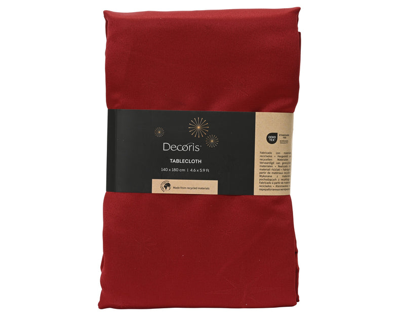 Christmas Tablecloth Star Pattern Red 180cm x 140cm