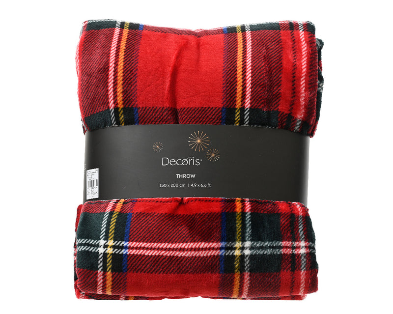 Throw – Red Check Flannel 150 × 200 cm