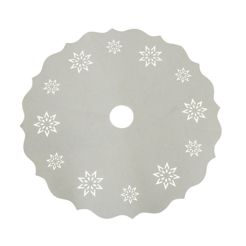 Christmas Tree Skirt Polyester Snowflake White 90cm