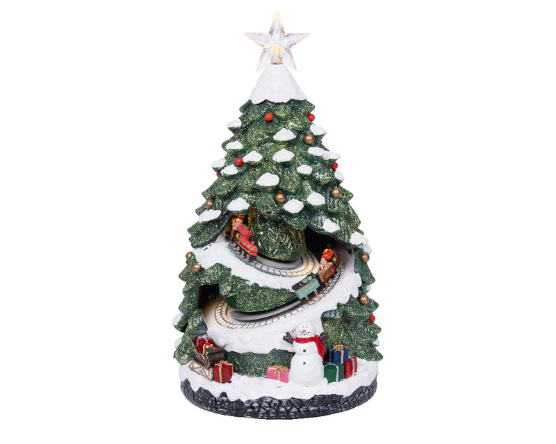 Christmas Village Scene Tree With Moving Train Battery Operated (21.5cm x 20cm x 38cm)