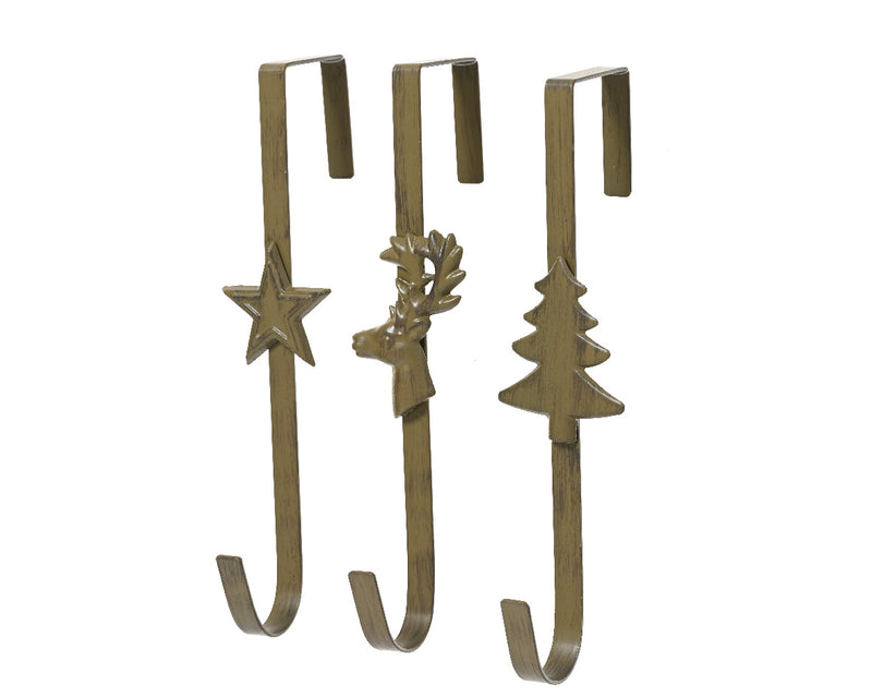 Christmas Wreath Door Hanger Brown Metal 11 x 7 x 29cm (Sold Individually)