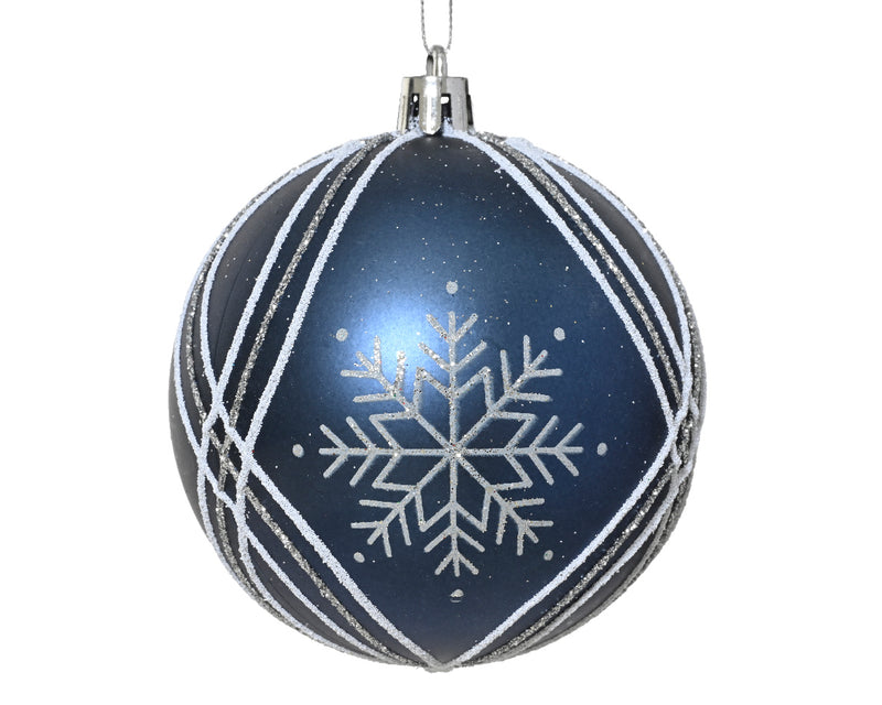 Christmas Bauble Matt Blue Shatterproof (8cm)
