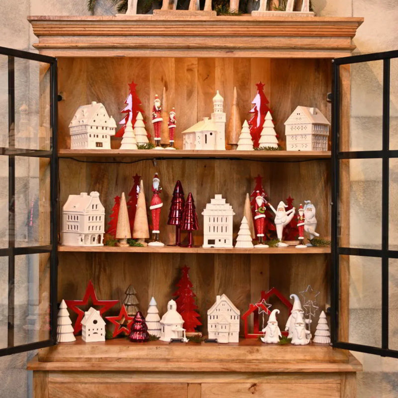 Christmas Decoration Yoga Santa Claus White Polyresin 12x18x5cm Sold Individually