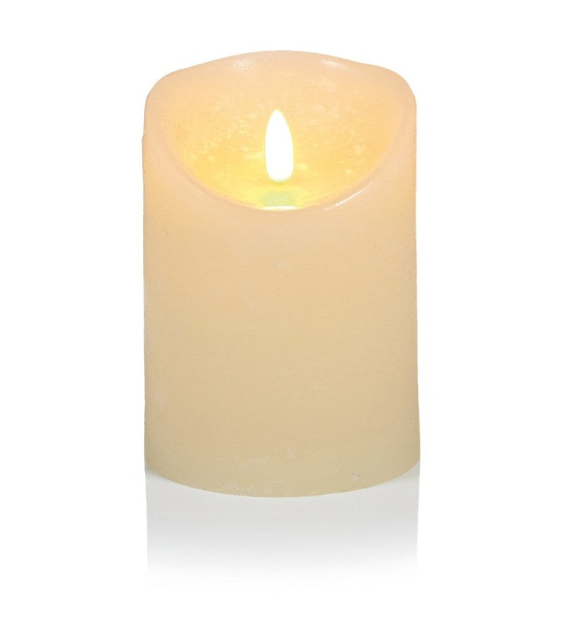 Christmas Flicker Flame Candle Cream 13cm x 9cm Battery Operated With Timer