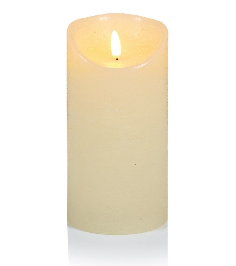 Christmas Flicker Flame Candle Cream 18cm X 9cm Battery Operated With Timer