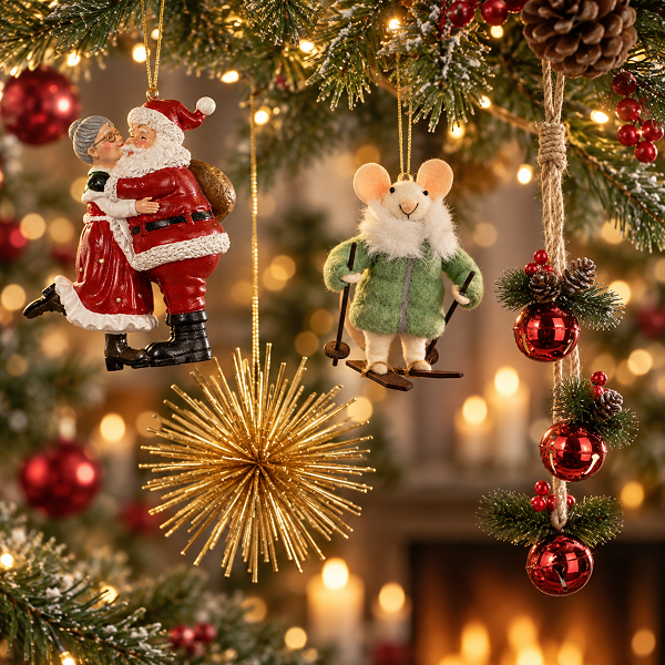 Christmas hanging decorations at Newlands Home & Garden Centre