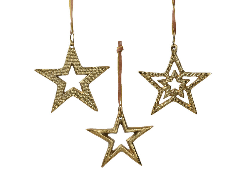 Christmas Hanging Decoration Gold Star (11cm) Sold Individually