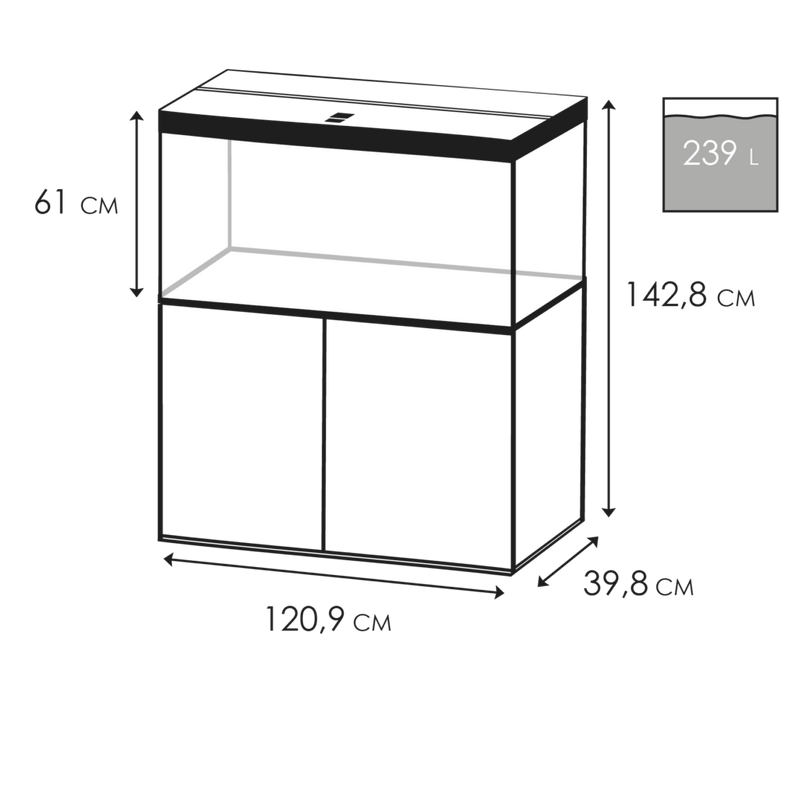 Ciano Emotions Pro 120 Mystic Aquarium 239L - with Free Cabinet