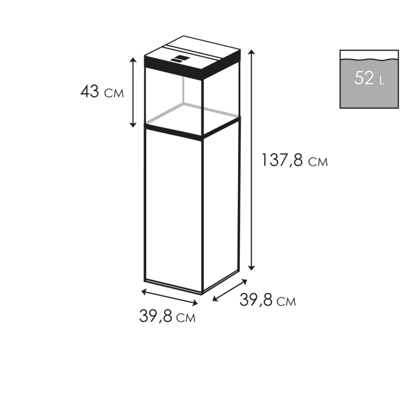 Ciano Emotions Pro 40 Black Aquarium With FREE Cabinet 52 Litre