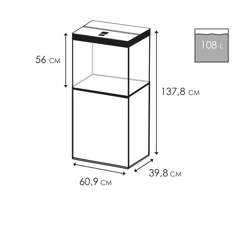 Ciano Emotions Pro 60 Black Aquarium With FREE Cabinet