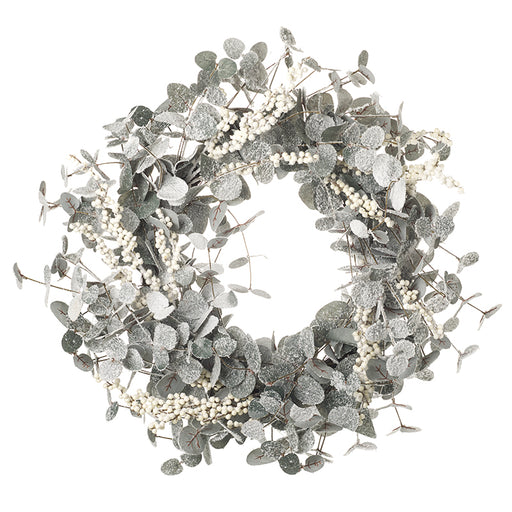 White frosted foliage Christmas wreath – Heaven Sends