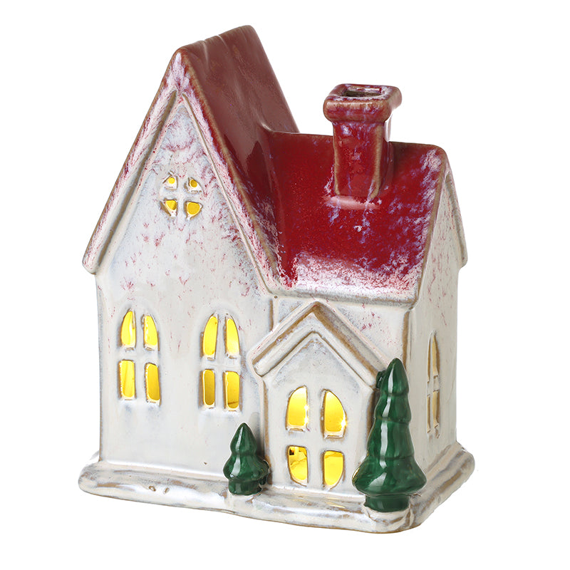 LED red roof ceramic Christmas house – Heaven Sends