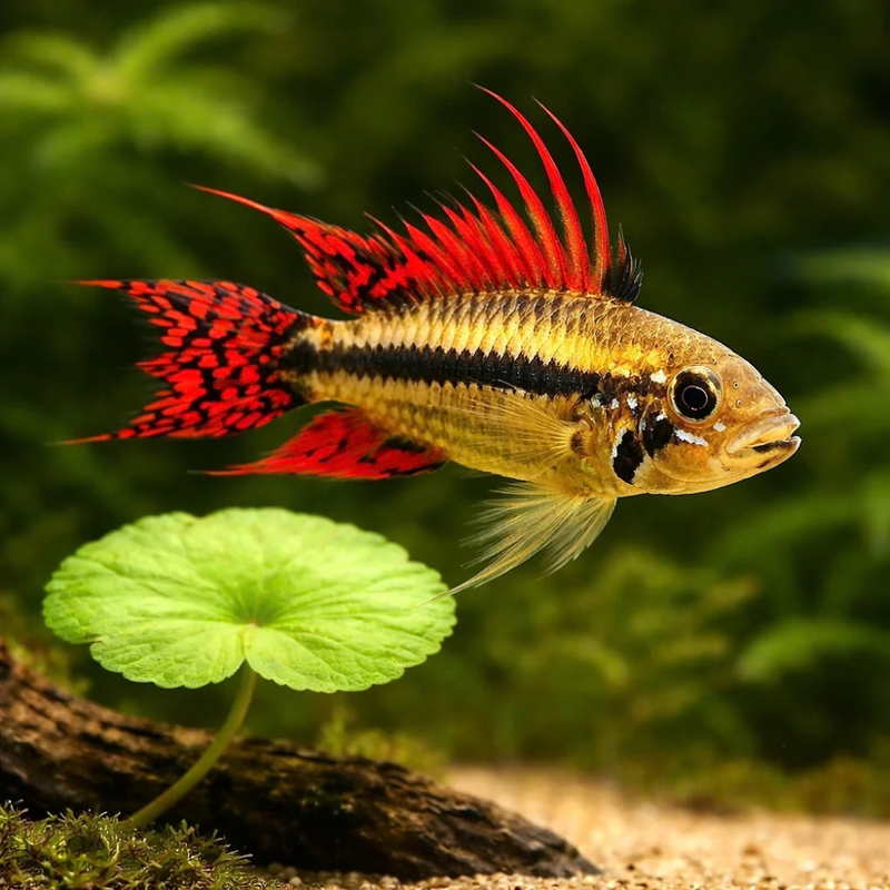 Double Red Cockatoo Dwarf Cichlid | Apistogramma cacatuoides