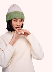 Emily Beanie - Cream by Powder worn by a model