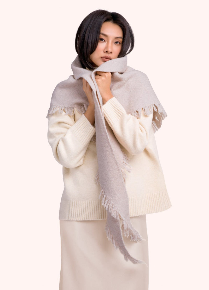 Emily Scarf - Cream by Powder worn by a model