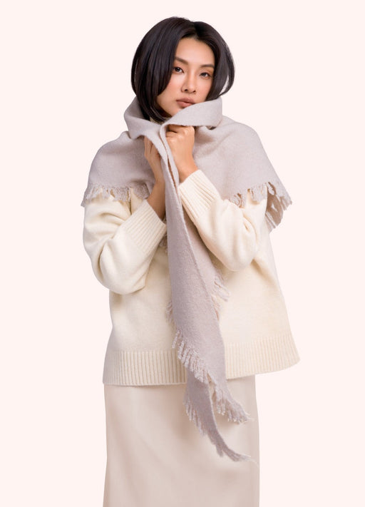 Emily Scarf - Cream by Powder worn by a model