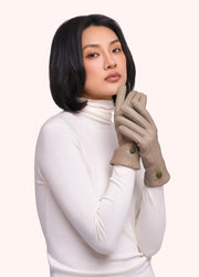 Emma Gloves - Cream by Powder worn by a model