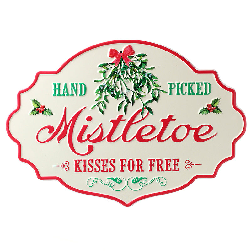 Mistletoe Kisses Christmas metal sign – Heaven Sends