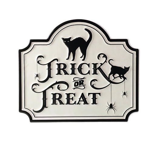 White Trick or Treat metal Halloween sign – Heaven Sends