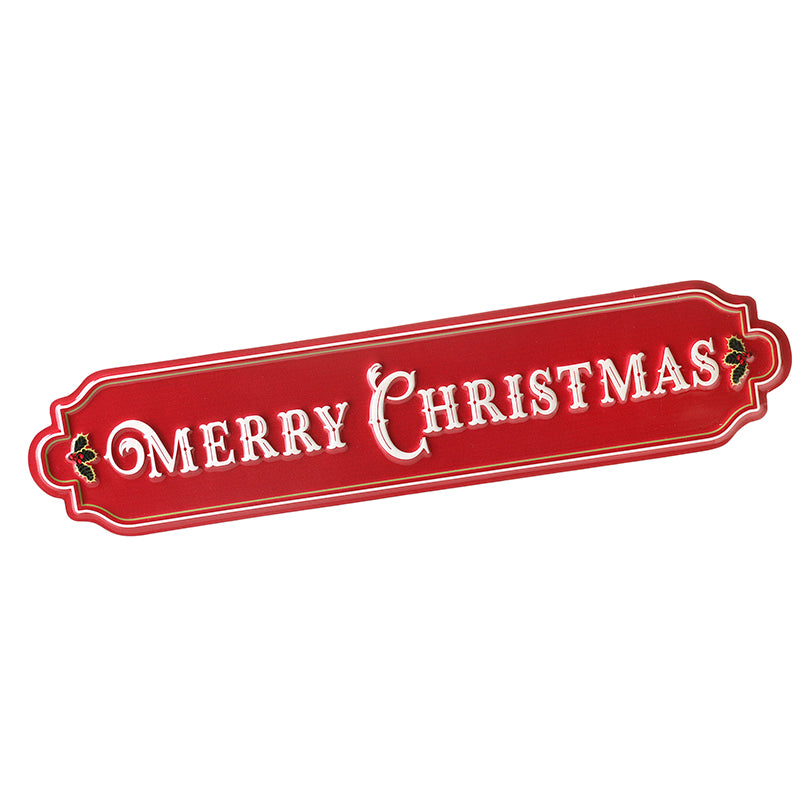 Red Merry Christmas metal sign – Heaven Sends