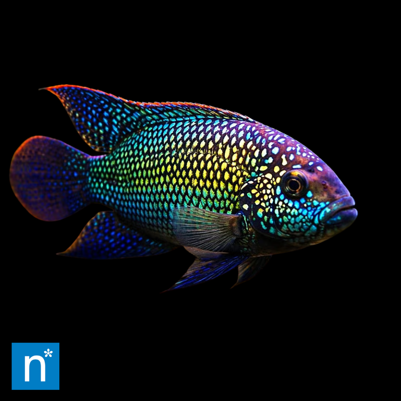 Electric Blue Jack Dempsey | Rocio octofasciata