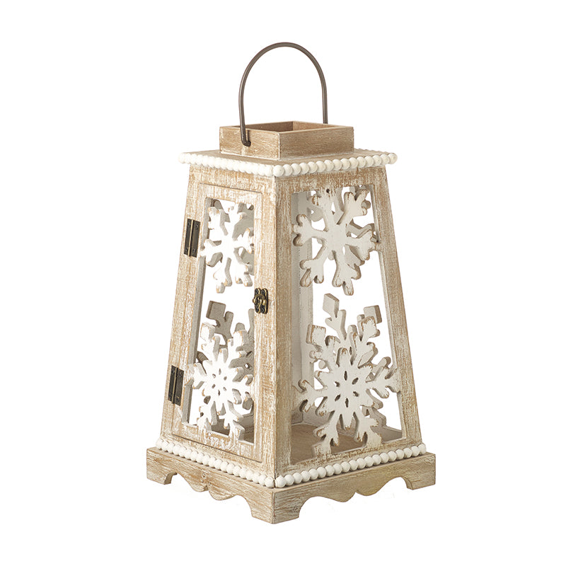 Small wooden snowflake Christmas lantern – Heaven Sends