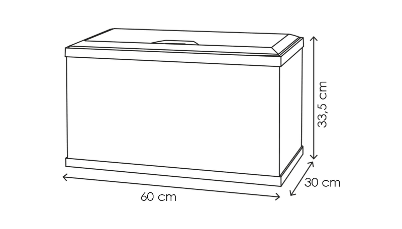 Ciano Aquarium Aqua 60 With Lights & Black Lid (60cm x 30cm x 33.5cm With CFBIO 58 Litre 80 Filter)