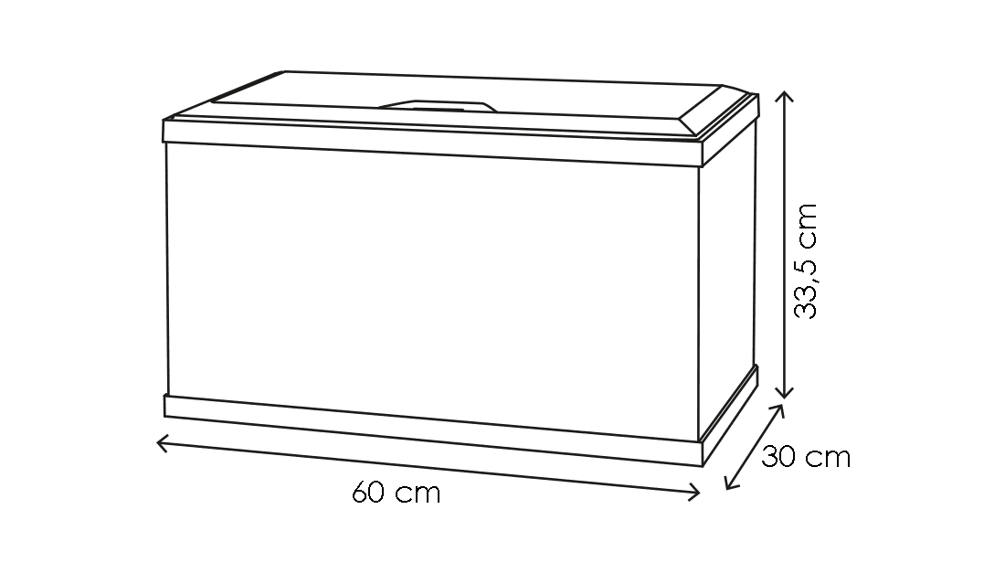 Ciano Aquarium Aqua 60 With Lights & White Lid (60cm x 30cm x 33.5cm With CFBIO 58 Litre 80 Filter)