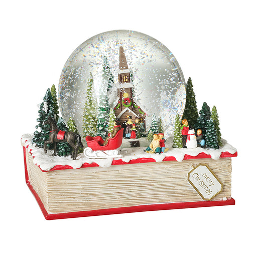 Large Christmas village book snow globe – Heaven Sends
