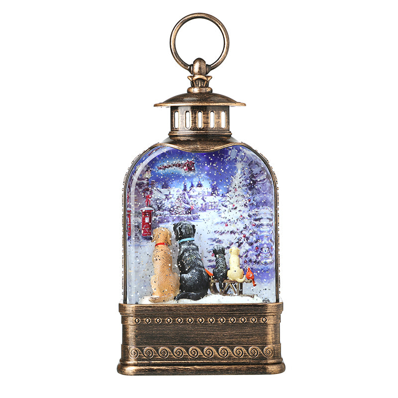 Christmas dogs LED lantern, winter night scene – Heaven Sends